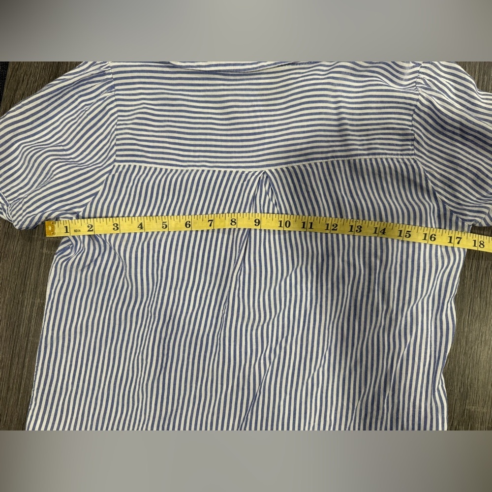 NAIF Blue and White Striped Button Down Shirt - Picture 8 of 11